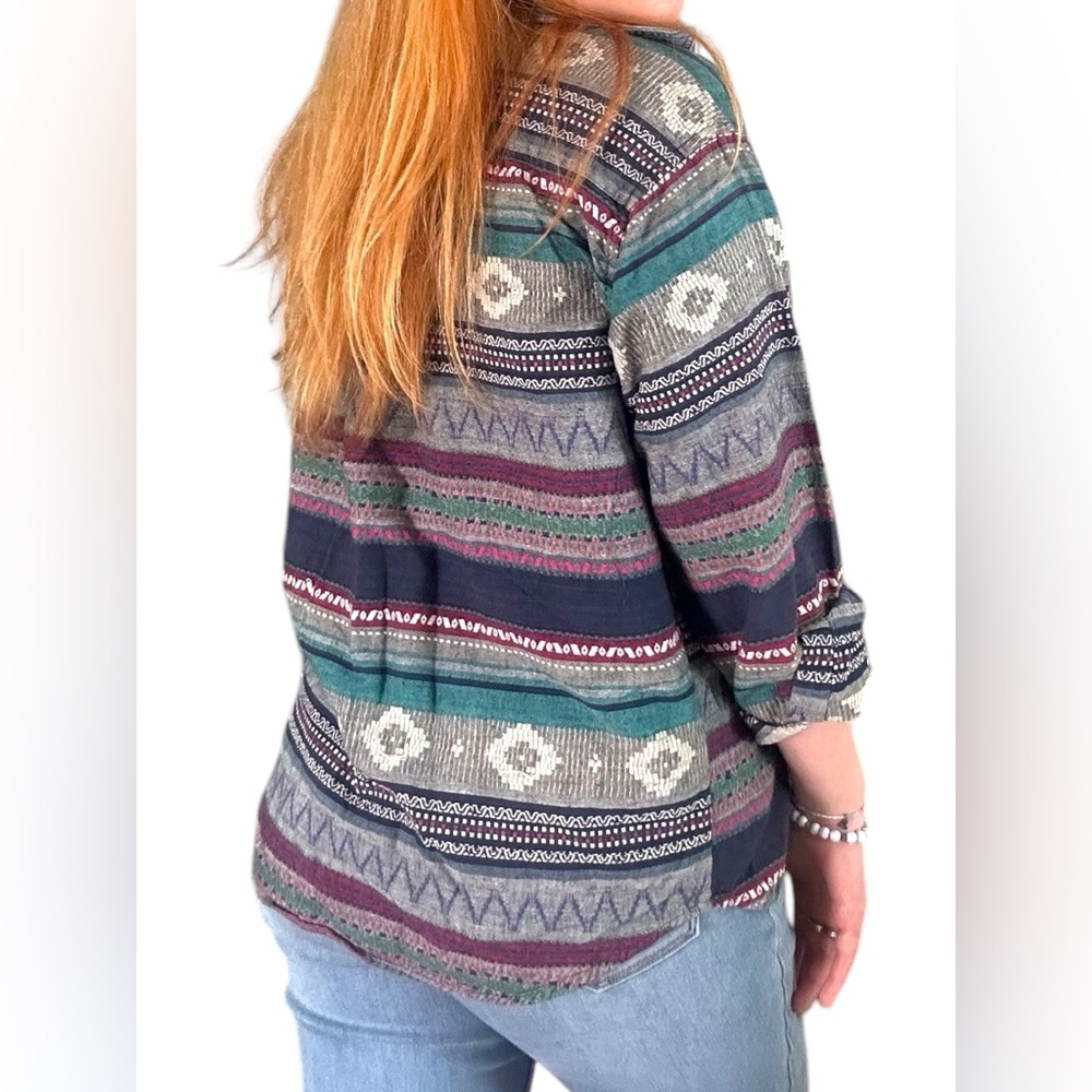 Vintage “One Company”  SouthWestern Button Up Long Sleeve Shirt (Women’s S/M) - Picture 5 of 6